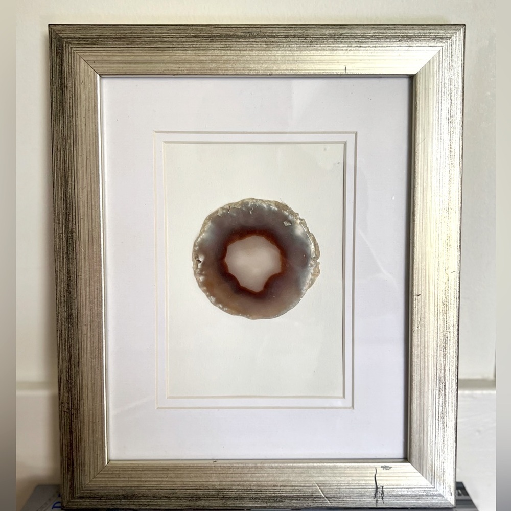 8x10” Silver Framed Geode/Agate Slice​